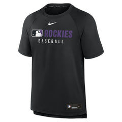 Colorado Rockies Authentic Collection Pregame Raglan Dri-FIT T-Shirt Black | Nike