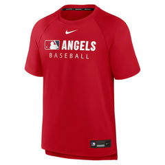 Los Angeles Angels Authentic Collection Pregame Raglan Dri-FIT T-Shirt Red | Nike