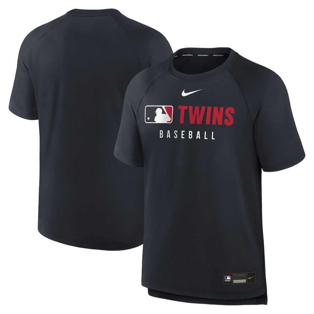 Minnesota Twins Authentic Collection Pregame Raglan Dri-FIT T-Shirt Navy | Nike