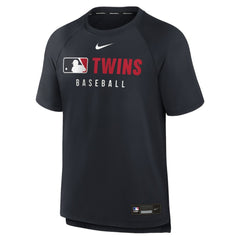 Minnesota Twins Authentic Collection Pregame Raglan Dri-FIT T-Shirt Navy | Nike