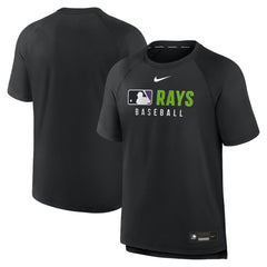 Tampa Bay Rays Authentic Collection Pregame Raglan Dri-FIT T-Shirt Black | Nike