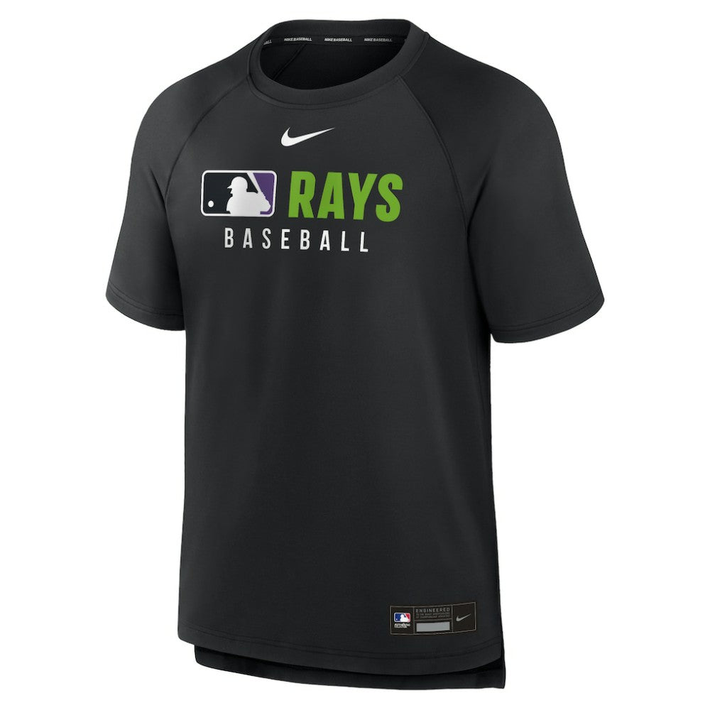 Tampa Bay Rays Authentic Collection Pregame Raglan Dri-FIT T-Shirt Black | Nike