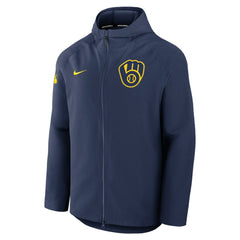 Milwaukee Brewers Authentic Collection Raglan Performance Full-Zip Jacket Navy | Nike