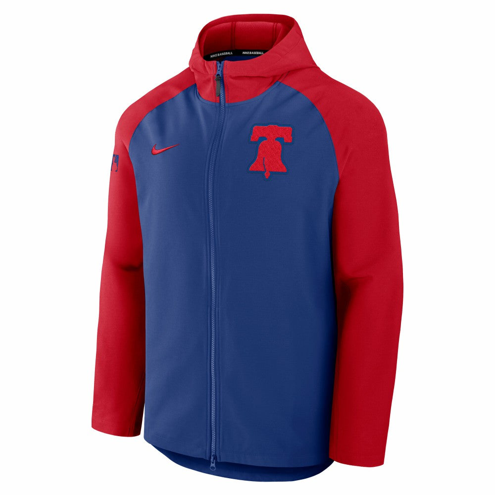 Philadelphia Phillies Authentic Collection Raglan Performance Full-Zip Jacket Royal/Red | Nike