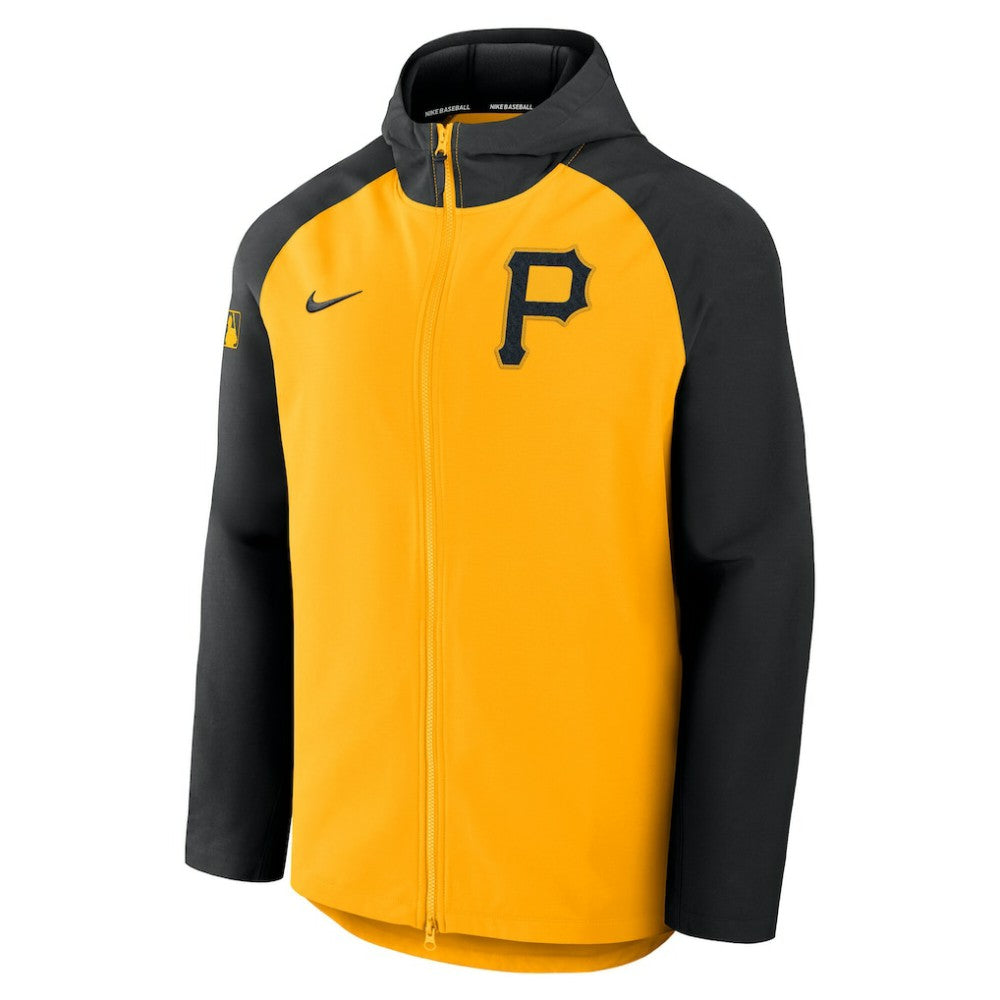 Pittsburgh Pirates Authentic Collection Raglan Performance Full-Zip Jacket Gold/Black | Nike