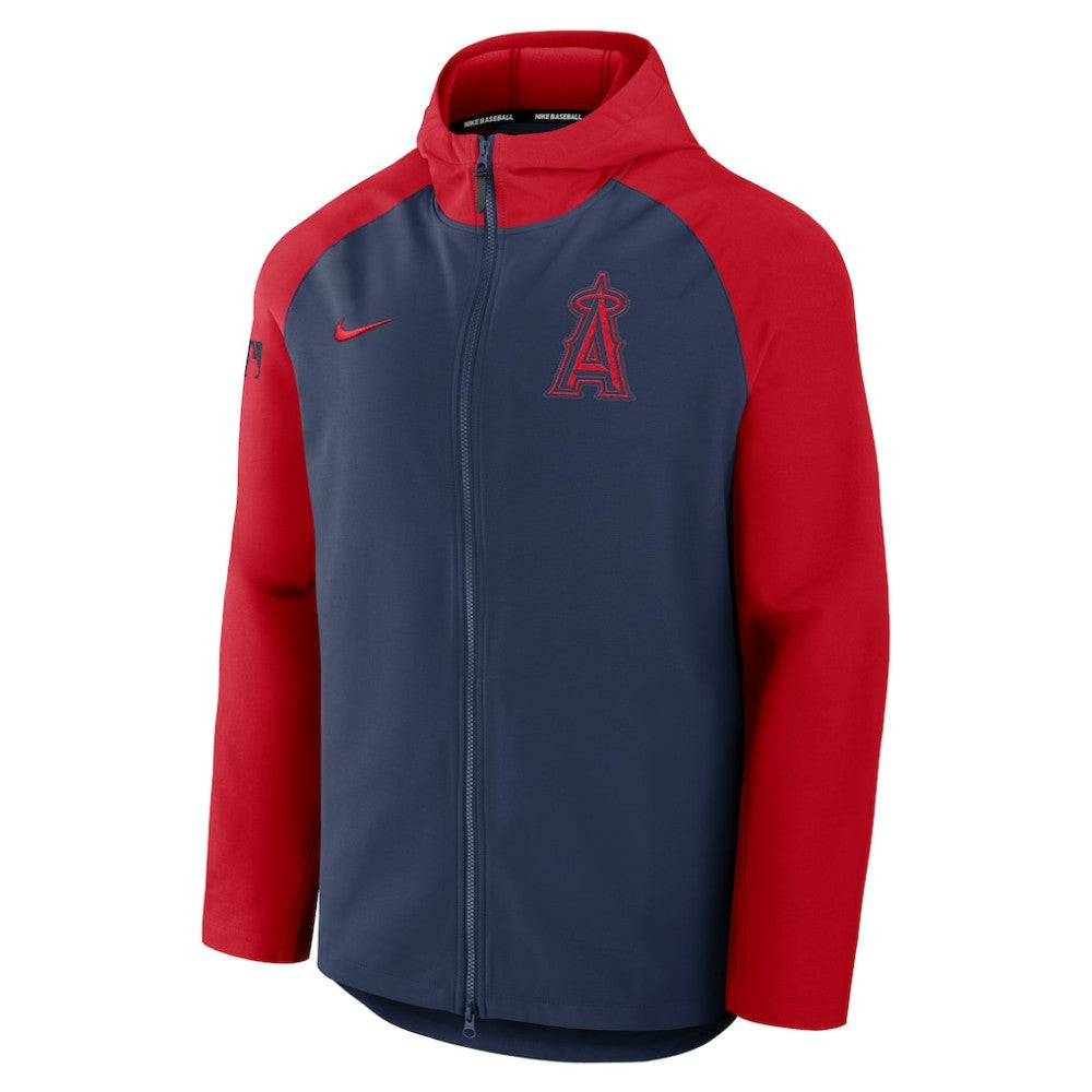 Los Angeles Angels Authentic Collection Raglan Performance Full-Zip Jacket Navy/Red | Nike