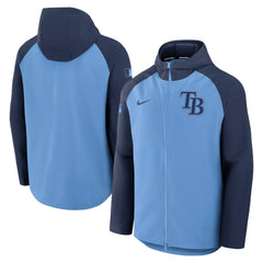 Tampa Bay Rays Authentic Collection Raglan Performance Full-Zip Jacket Light Blue/Navy | Nike