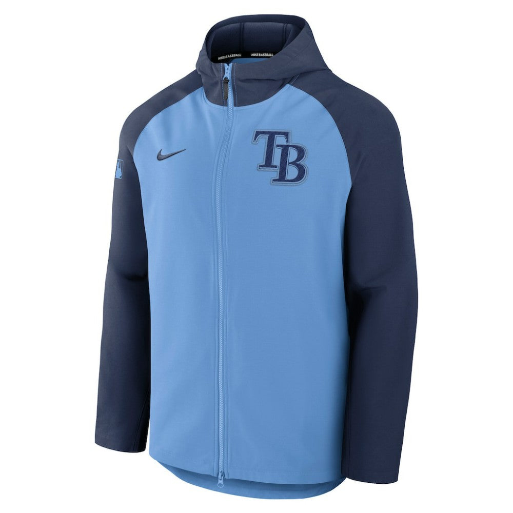 Tampa Bay Rays Authentic Collection Raglan Performance Full-Zip Jacket Light Blue/Navy | Nike