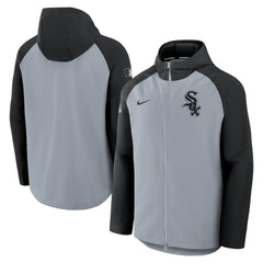 Chicago White Sox Authentic Collection Raglan Performance Full-Zip Jacket Gray/Black | Nike