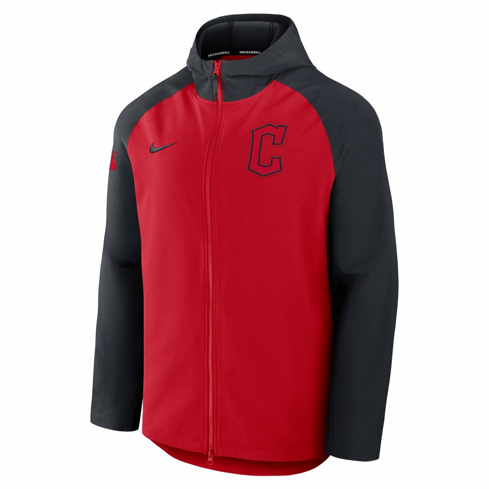 Cleveland Guardians Authentic Collection Raglan Performance Full-Zip Jacket Red/Navy | Nike