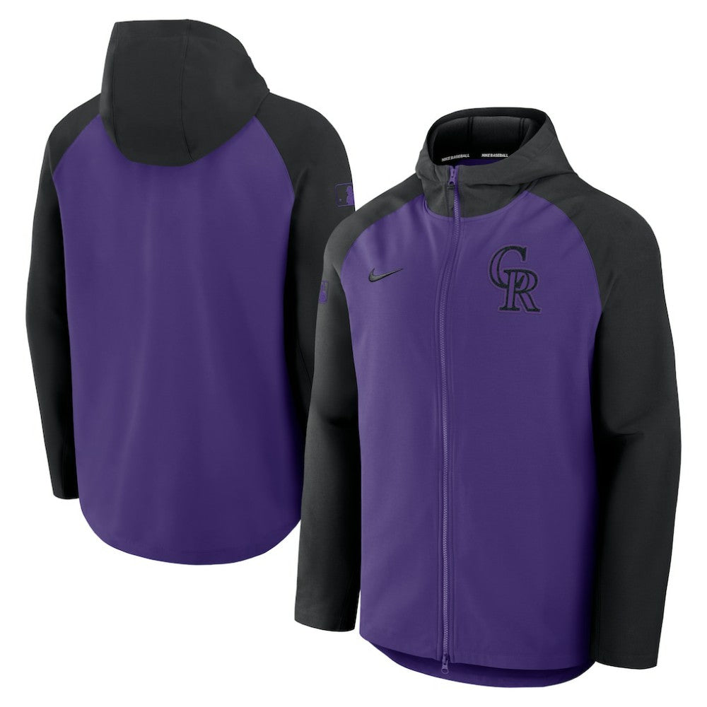 Colorado Rockies Authentic Collection Raglan Performance Full-Zip Jacket Purple/Black | Nike