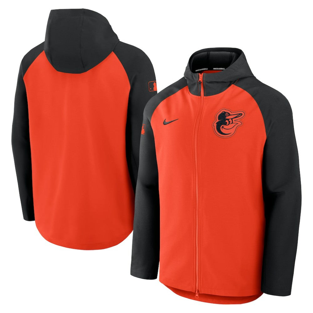 Baltimore Orioles Authentic Collection Raglan Performance Full-Zip Jacket Orange/Black | Nike