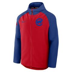 Chicago Cubs Authentic Collection Raglan Performance Full-Zip Jacket Red/Royal | Nike