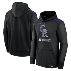 Colorado Rockies Authentic Collection Performance Pullover Hoodie Black | Nike