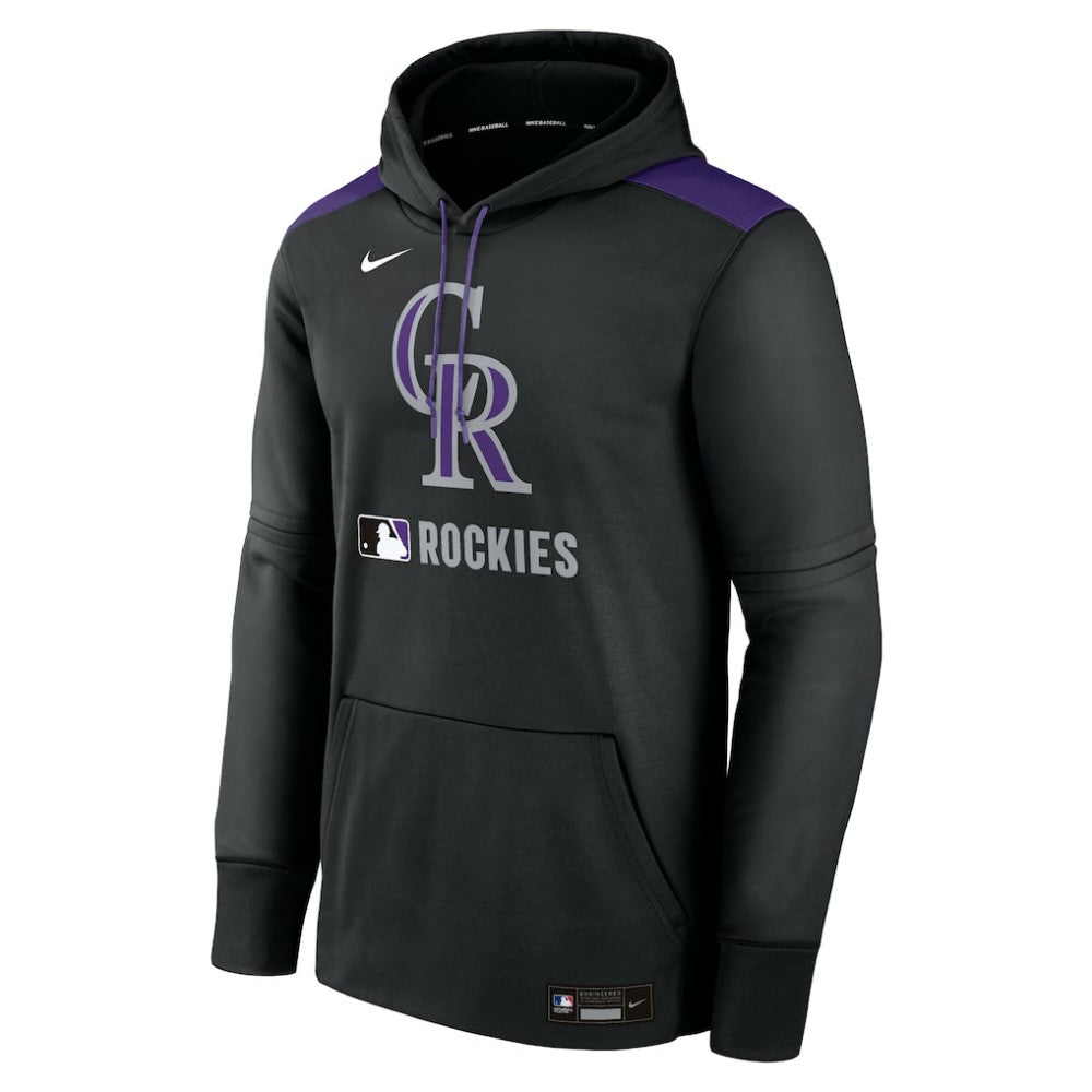 Colorado Rockies Authentic Collection Performance Pullover Hoodie Black | Nike