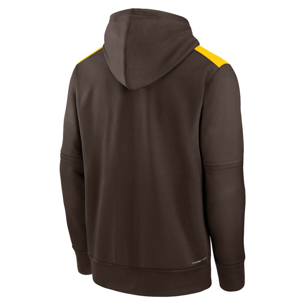 San Diego Padres Authentic Collection Performance Pullover Hoodie Brown | Nike
