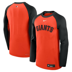 San Francisco Giants Authentic Collection Game Time Raglan Dri-FIT Long Sleeve T-Shirt Orange/Black | Nike