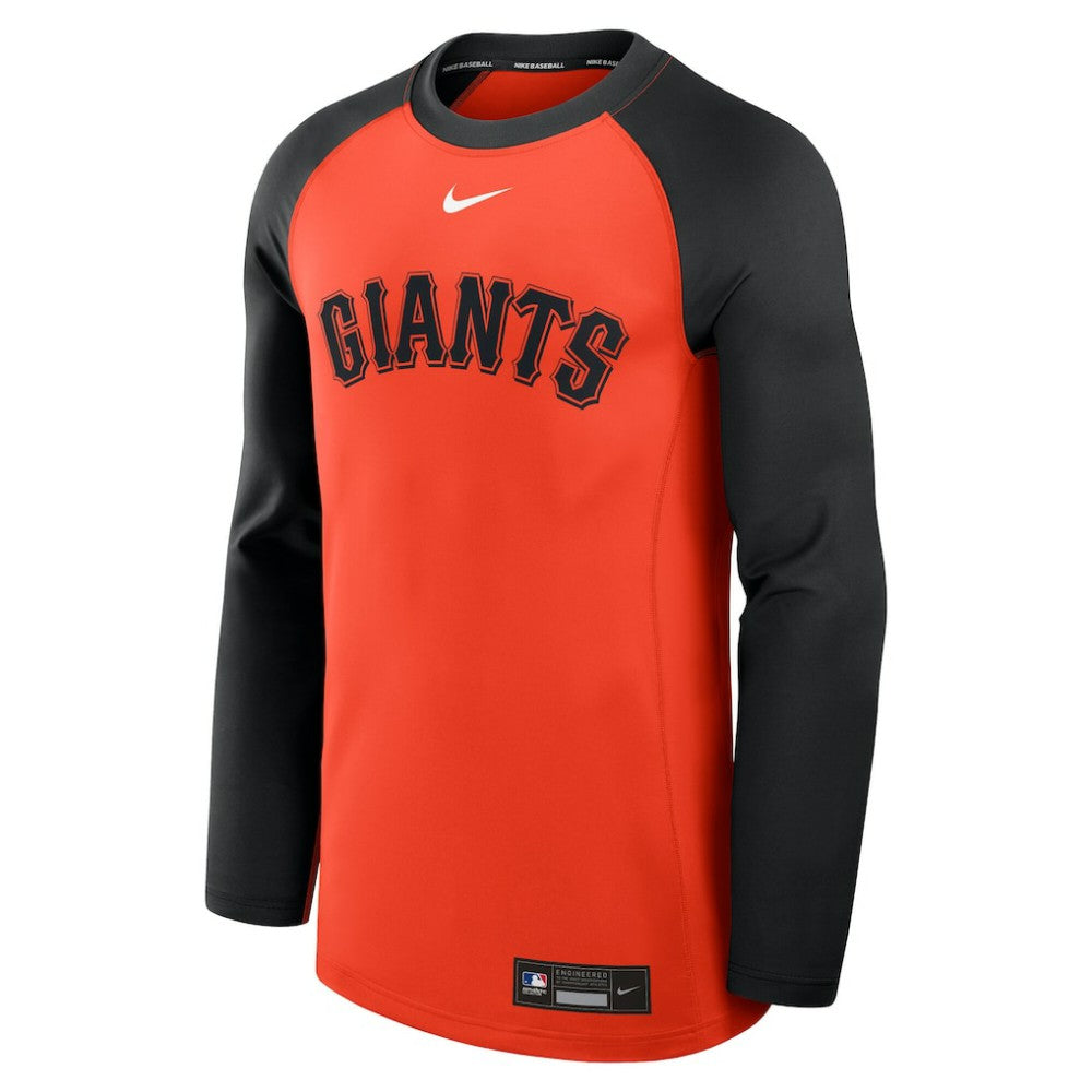 San Francisco Giants Authentic Collection Game Time Raglan Dri-FIT Long Sleeve T-Shirt Orange/Black | Nike