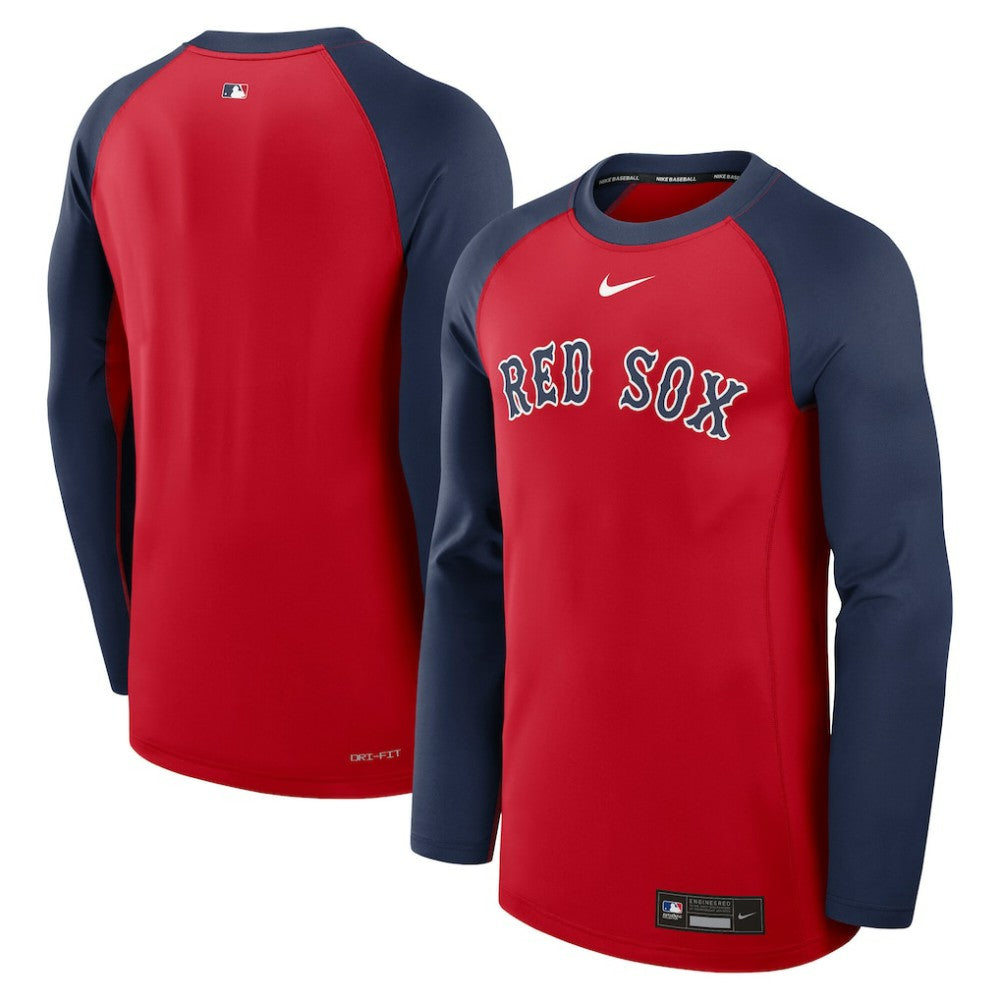 Boston Red Sox Authentic Collection Game Time Raglan Dri-FIT Long Sleeve T-Shirt Red/Navy | Nike