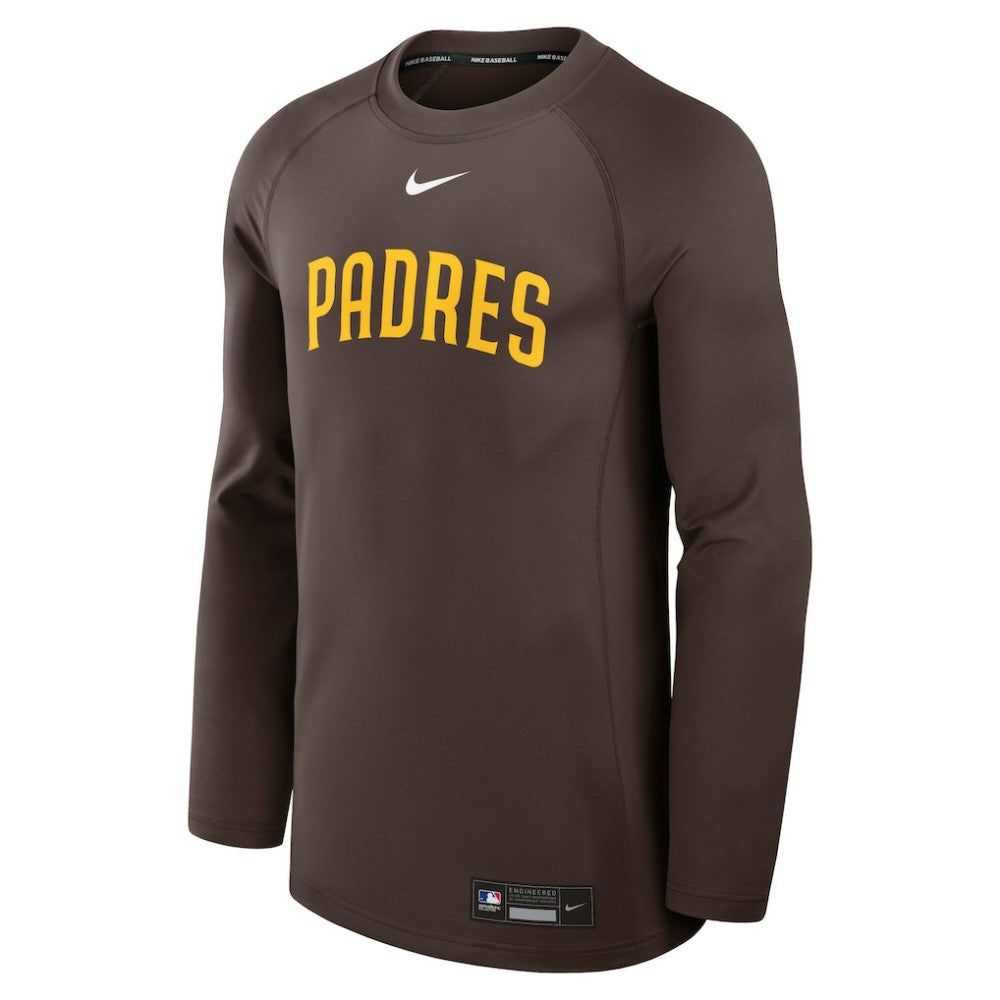 San Diego Padres Authentic Collection Game Time Raglan Dri-FIT Long Sleeve T-Shirt Brown | Nike