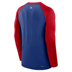Philadelphia Phillies Authentic Collection Game Time Raglan Performance Long Sleeve T-Shirt Royal/Red | Nike
