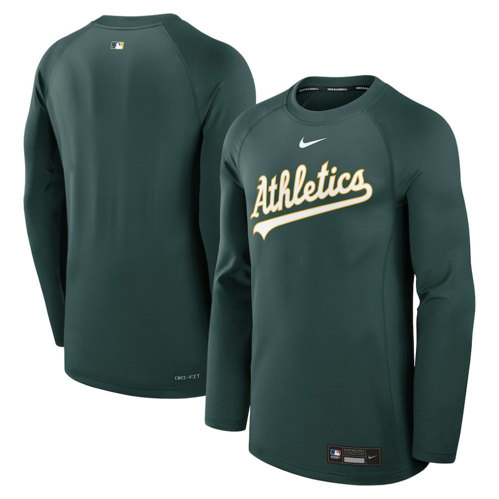 Athletics Authentic Collection Game Time Raglan Dri-FIT Long Sleeve T-Shirt Green | Nike
