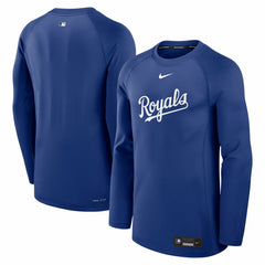 Kansas City Royals Authentic Collection Game Time Raglan Dri-FIT Long Sleeve T-Shirt Royal | Nike