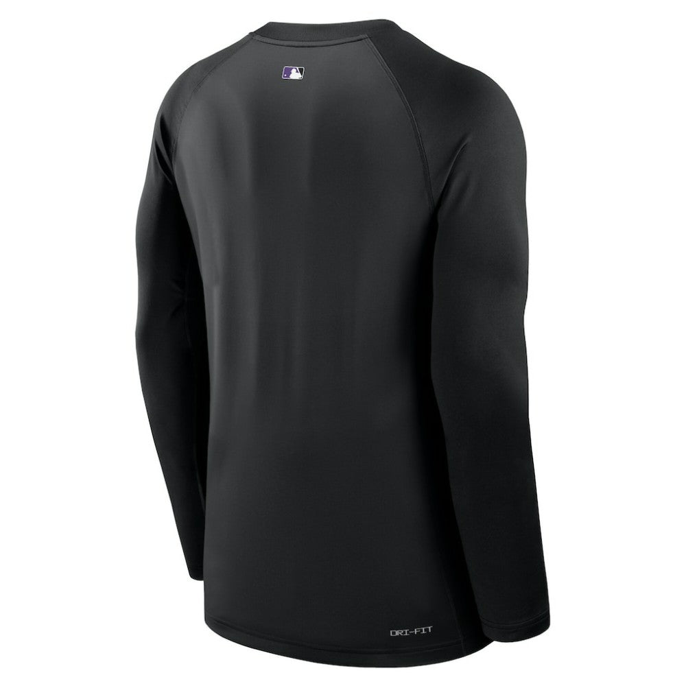 Colorado Rockies Authentic Collection Game Time Raglan Dri-FIT Long Sleeve T-Shirt Black | Nike