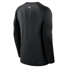 Colorado Rockies Authentic Collection Game Time Raglan Dri-FIT Long Sleeve T-Shirt Black | Nike