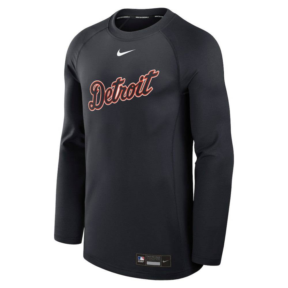Detroit Tigers Authentic Collection Game Time Raglan Dri-FIT Long Sleeve T-Shirt Navy | Nike