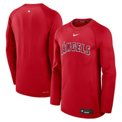 Los Angeles Angels Authentic Collection Game Time Raglan Dri-FIT Long Sleeve T-Shirt Red | Nike