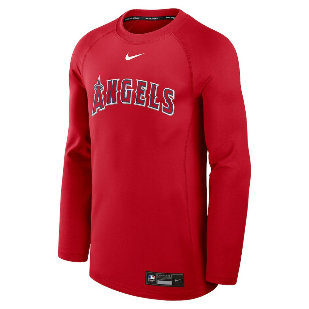 Los Angeles Angels Authentic Collection Game Time Raglan Dri-FIT Long Sleeve T-Shirt Red | Nike