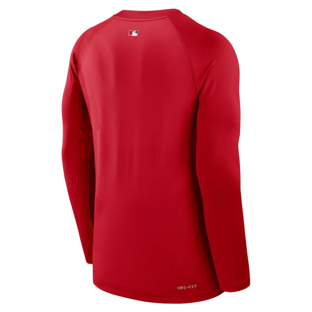 Los Angeles Angels Authentic Collection Game Time Raglan Dri-FIT Long Sleeve T-Shirt Red | Nike