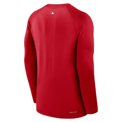 Los Angeles Angels Authentic Collection Game Time Raglan Dri-FIT Long Sleeve T-Shirt Red | Nike