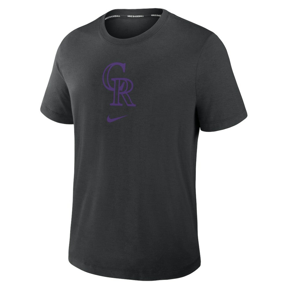 Colorado Rockies Authentic Collection Early Work Tri-Blend Dri-FIT T-Shirt Black | Nike