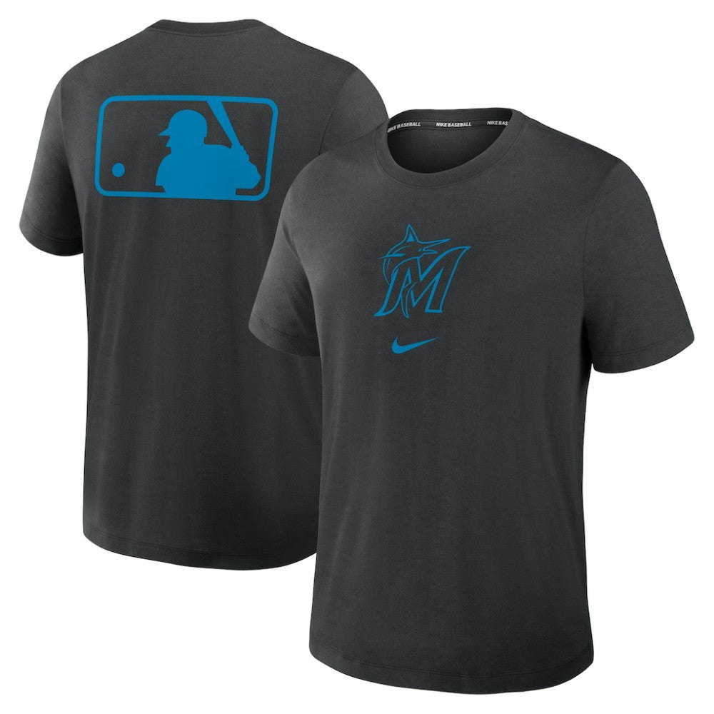 Miami Marlins Authentic Collection Early Work Tri-Blend Dri-FIT T-Shirt Black | Nike