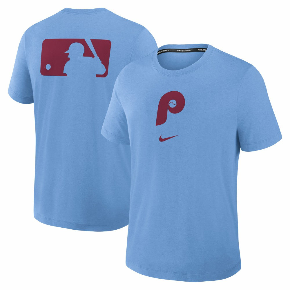 Philadelphia Phillies Authentic Collection Early Work Tri-Blend Dri-FIT T-Shirt Light Blue | Nike