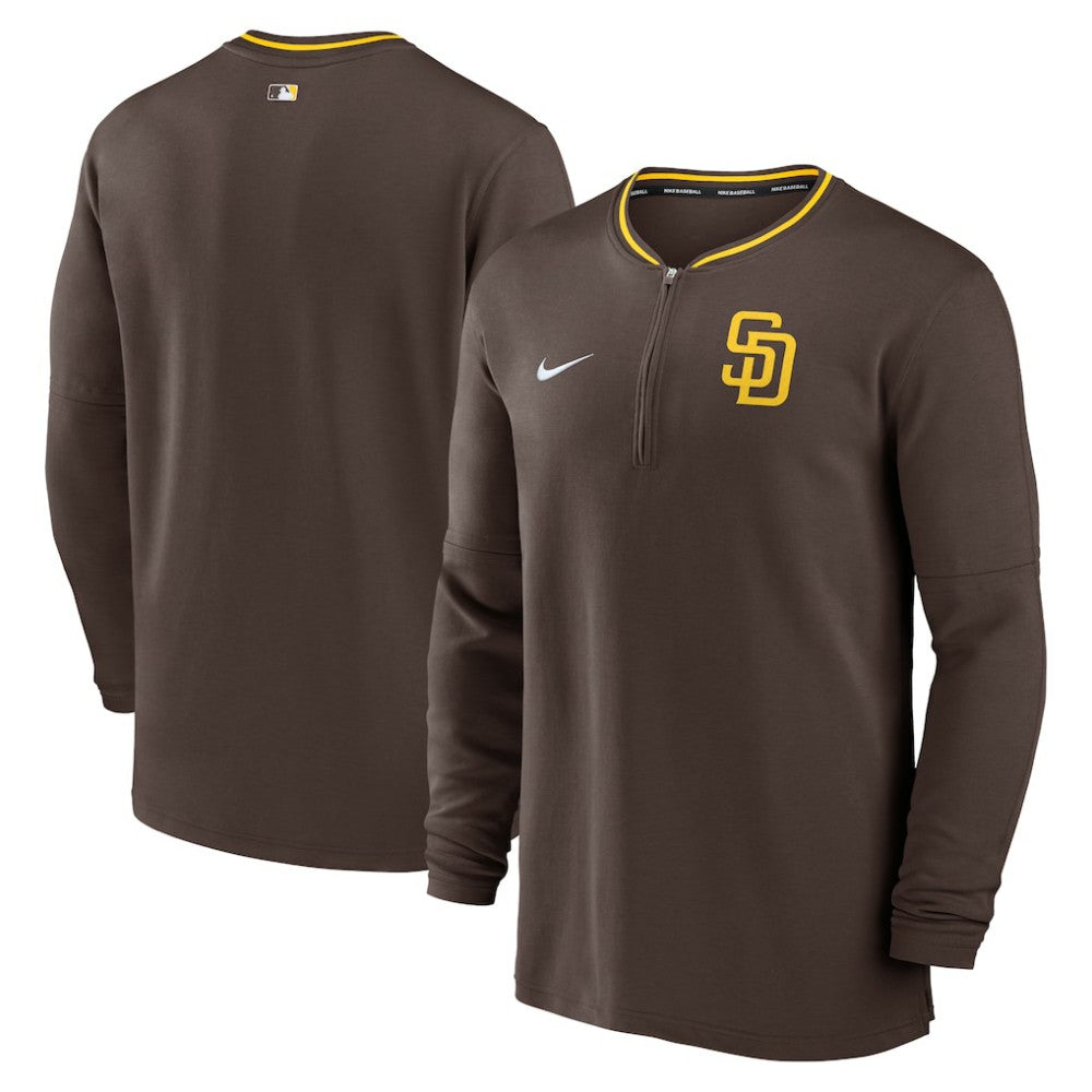 San Diego Padres Authentic Collection Performance Half-Zip Top Brown | Nike