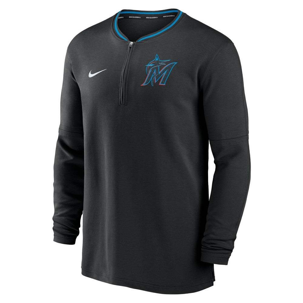 Miami Marlins Authentic Collection Performance Half-Zip Top Black | Nike