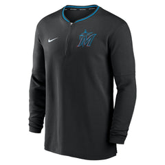 Miami Marlins Authentic Collection Performance Half-Zip Top Black | Nike