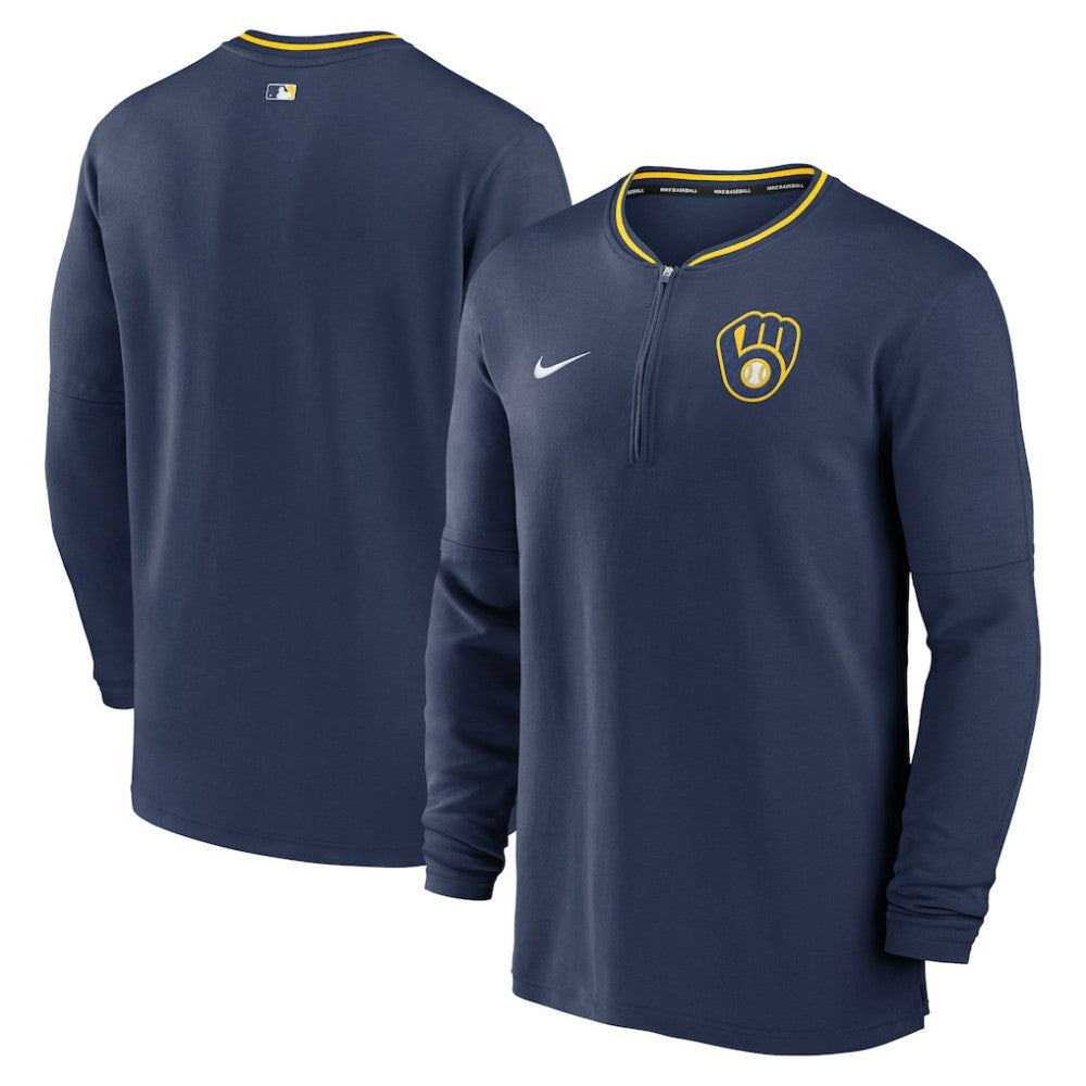 Milwaukee Brewers Authentic Collection Performance Half-Zip Top Navy | Nike