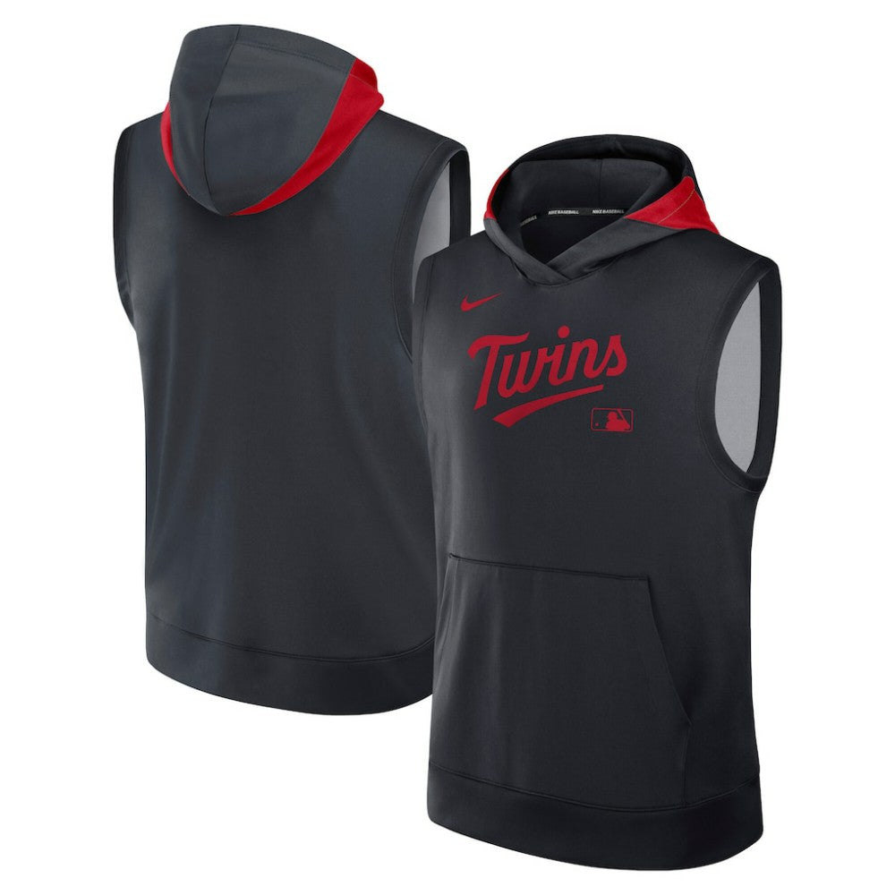 Minnesota Twins Authentic Collection Dri-FIT Sleeveless Hoodie Navy | Nike