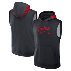 Minnesota Twins Authentic Collection Dri-FIT Sleeveless Hoodie Navy | Nike