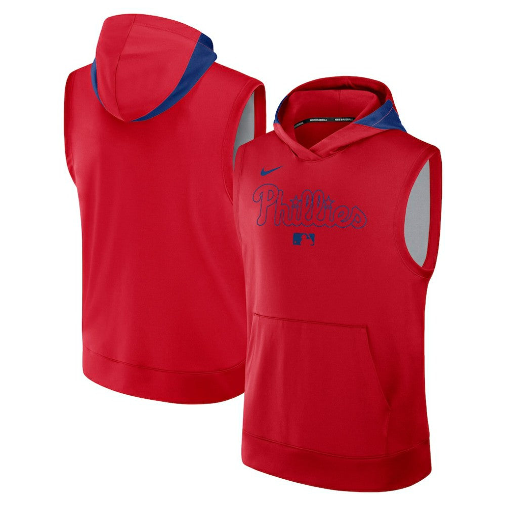 Philadelphia Phillies Authentic Collection Dri-FIT Sleeveless Hoodie Red | Nike