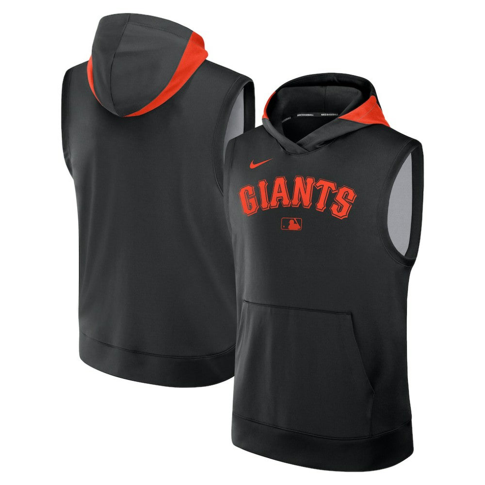 San Francisco Giants Authentic Collection Dri-FIT Sleeveless Hoodie Black | Nike