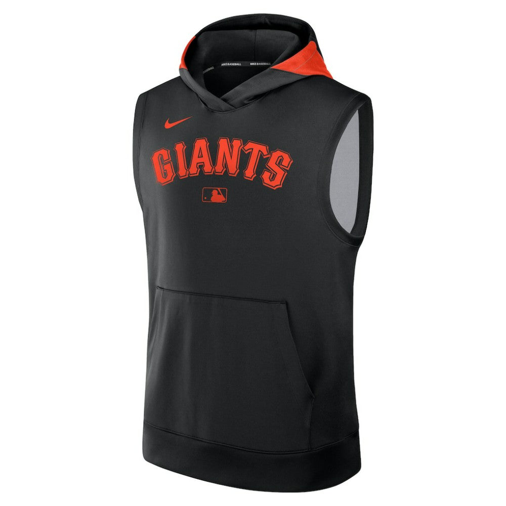San Francisco Giants Authentic Collection Dri-FIT Sleeveless Hoodie Black | Nike