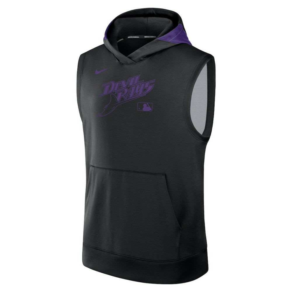 Tampa Bay Rays Authentic Collection Dri-FIT Sleeveless Hoodie Black | Nike