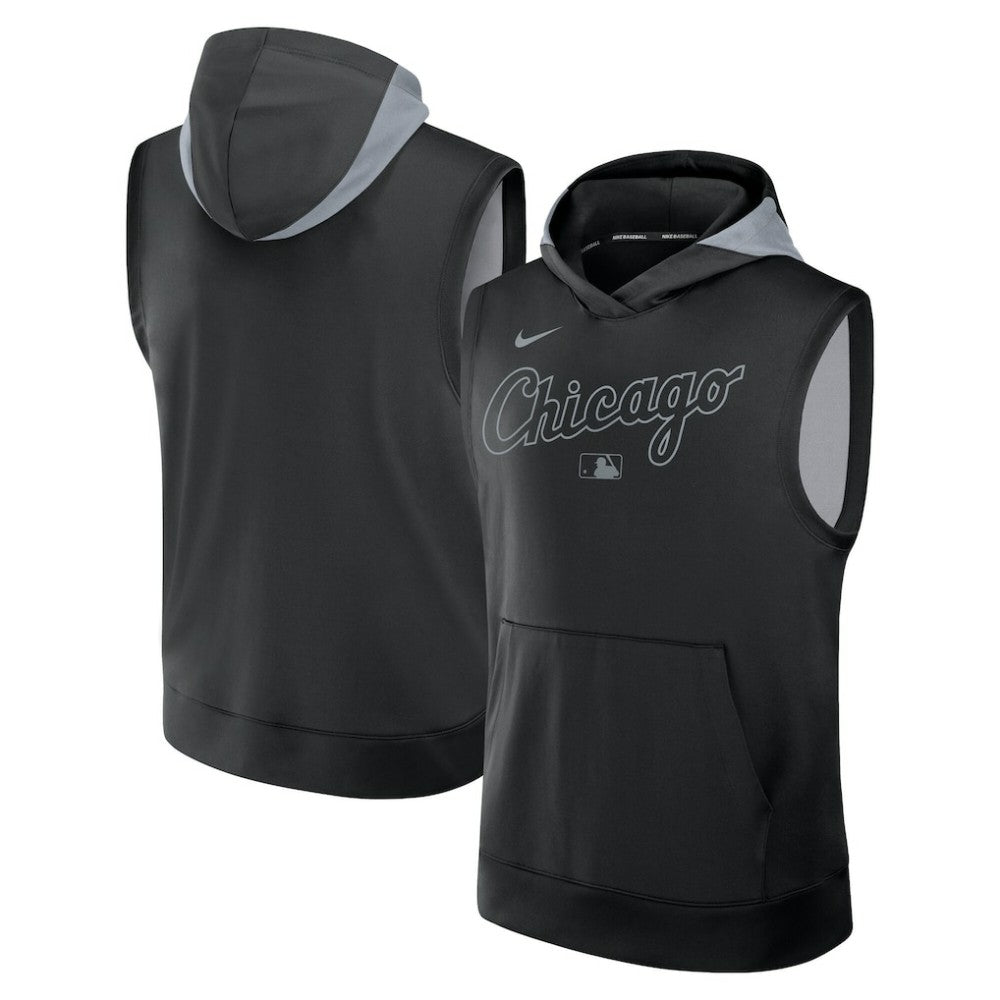 Chicago White Sox Authentic Collection Dri-FIT Sleeveless Hoodie Black | Nike