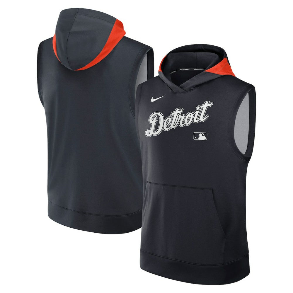 Detroit Tigers Authentic Collection Dri-FIT Sleeveless Hoodie Navy | Nike