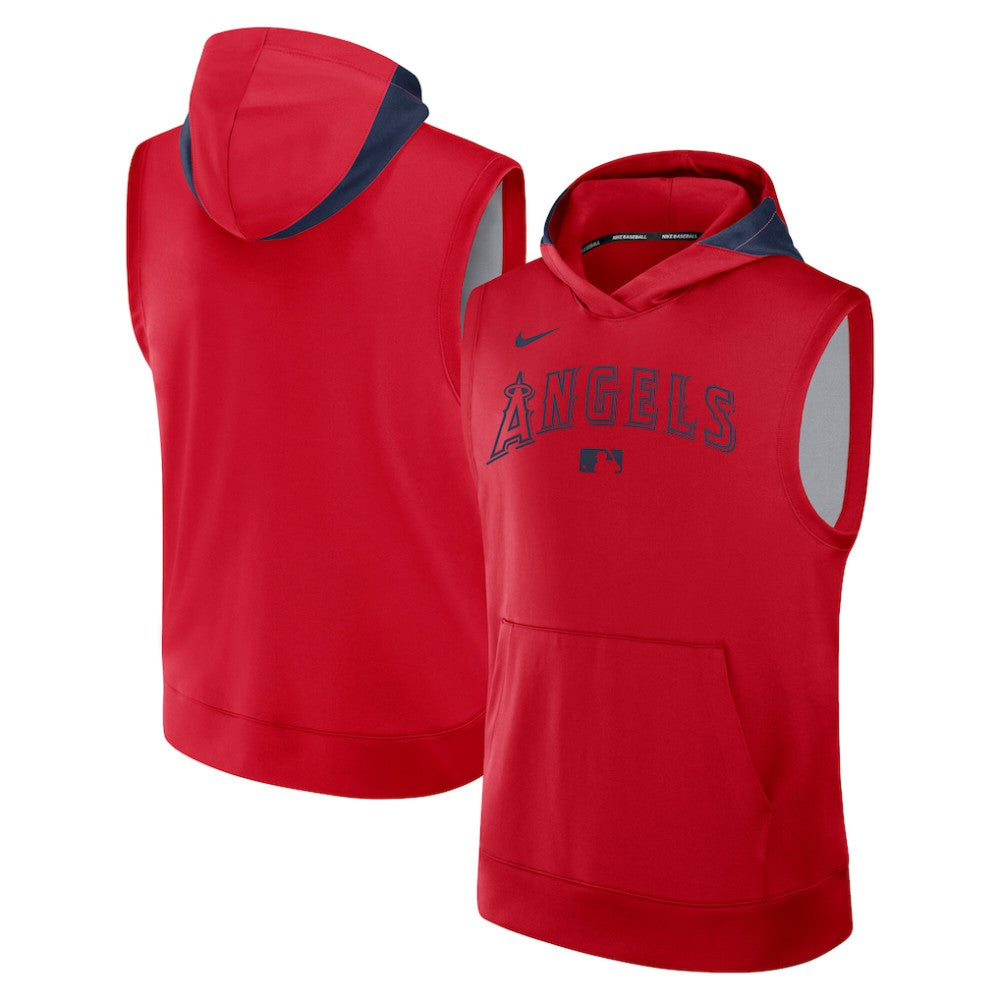 Los Angeles Angels Authentic Collection Dri-FIT Sleeveless Hoodie Red | Nike